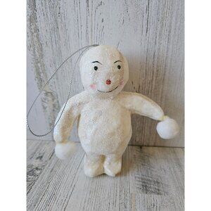 shabby chic glitter Snowman snowball ornament sparkle Xmas tree